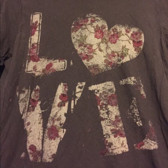 bleach splattered Bitter Sweet Floral Love Tee - Picture 7 of 8